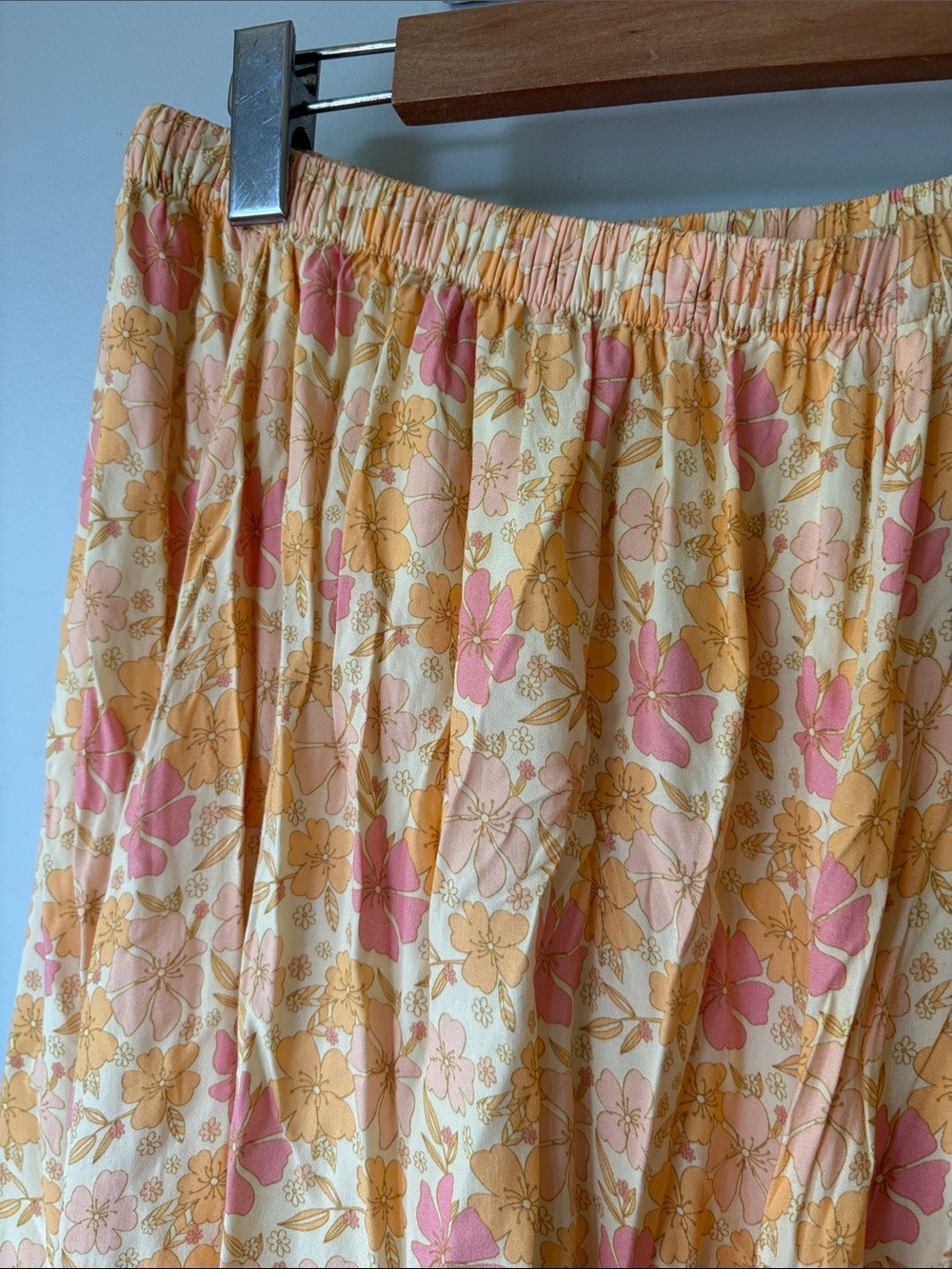 Jackson Rowe Floral Midi/Maxi Skirt Yellow Pink Boho Cottagecore M - Picture 3 of 7